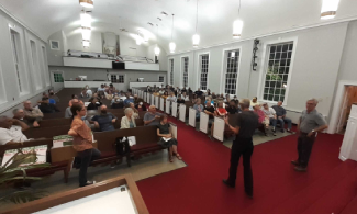 Members at Roxborough Church during meeting